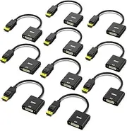 BENFEI DisplayPort to DVI DVI-D Single Link Adapter 10 Pack, Display Port to DVI Converter Male to Female Black Compatible for Lenovo, Dell, HP and Other Brand