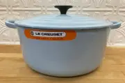Le Creuset 26 Dutch Oven 5 1/2 Qt Cast Iron Enameled Light Mineral Blue France