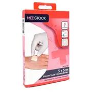 MEDSTOCK Silicone Foam Lite with Border Multipack - 5cm x 5cm (Box of 2)