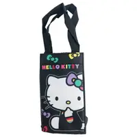 在飛比找樂天市場購物網優惠-小禮堂 Hello Kitty 方形保冷水壺袋 (黑側坐款)