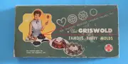 1950's GRISWOLD PATTY MOLDS NO. 1 with original Box, Handles, Booklet
