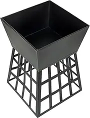 Black Fire Pit Square Log Patio Garden Heater Outdoor Table Top BBQ Camping
