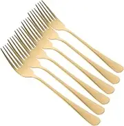 MUCKLILY 6-Piece Stainless Steel Table Forks Dining Forks for Restaurant and Home Set Mirror Polished for Dinner Salad Dessert