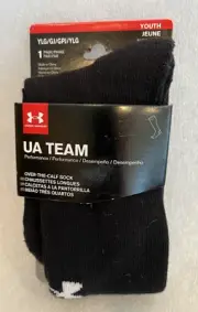 NEW Under Armour Black UA Team Performance Over-the-Calf Socks Fits Youth YLG
