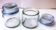 4 APOTHECARY JARS, SET OF 4, 5 OZ SIZE