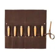 Chisel Roll,6 Pockets Roll Up Tool Pouch,Waxed Canvas Small Tool Roll Organiz...