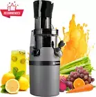 Masticating Juicer Machine, Cold Press Slow Juicer, Wide 80mm Chute, Quiet Motor