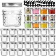 40 Pack Small Mason Jars, 4oz Mini Mason Jars, Canning Jars With Sliver Lids ...