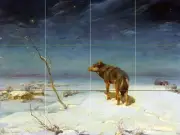 Art Wildlife Winter Wolf Ceramic Mural Backsplash Bath Tile #2253