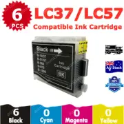 6x Compatible Ink Cartridge LC37 Black For Brother DCP 135C MFC 260C 235C