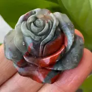 1PC Natural cherry blood stone Quartz Rose skull hand carved reiki Healing