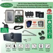 Single Swing Articulated Arm GateOpener with Wireless Controller & 10 Remotes