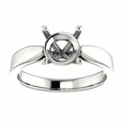 14K Gold Round Cut Ring Setting Solitaire Tapered Style Ring Mount VIDEO
