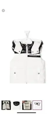 NWT NEW Moncler white/ Black puffer vest with logo and hood 12/18M