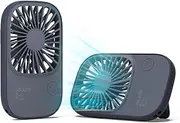 JISULIFE Handheld Mini Fan, Ultra Slim Portable Hand Fan, Small Personal Fan with Bracket, USB Rechargeable Pocket Fan with 3 Speeds, Battery Operated Eyelash Fan for Girls Kids Women Men Travel-Blue