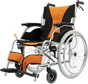 Outdoor Comfortable Mobile Wheelchair Displacement Machine Manual Self Propelled,Folding Portable Lightweight Aluminum Alloy Folding Trolley Mobility Chair for The Elderly and Disabled,Port