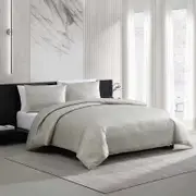 Vera Wang Speckled Satin Weave 3 Piece Duvet Cover Set, Queen