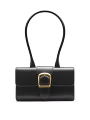 Rylan | Small Satchel Bag With Long Handle in Black | The UNDONE