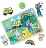 MS RACHEL Melissa & Doug Wooden Peg MUSICAL PUZZLE 6-Popular Songs 2024 NEW