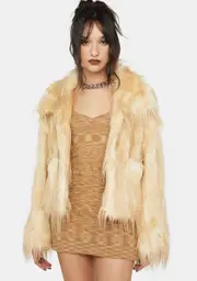[BADEE] Hairy Faux Fur Jacket