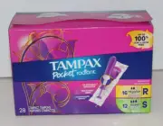 Tampax Pocket Radiant Compact Tampons 28 Count (16 Regular 12 Super) Unscented