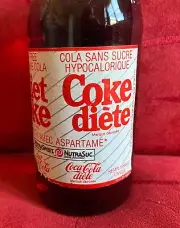 Coca Cola 1970s Sugar Free Diet Coke NutraSweet French-Canadian Bottle Full