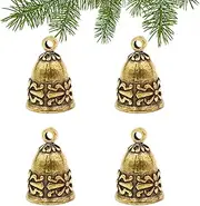 4 PCS Small Bells Vintage Brass Hanging Bells for Wind Chimes Housebreaking Doorbell Christmas Hallowmas Decoration Home Decorations Crafts