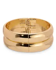 Ettika Polished Stacked Bangle Bracelets, Set of 2