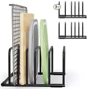 Metal Cutting Board Organizer Rack - Black Holder Stand for Cutting Boards, B...