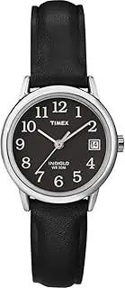 [Timex] Women's Indiglo Easy Reader Quartz Analog Leather Strap Watch with Date Feature