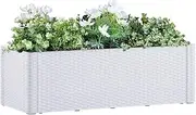 Garden Raised Bed with Self Watering System White 100x43x33 cm Planter Box