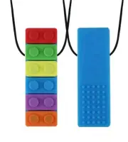 Brand New Sensory Chew Teether Necklace Chewellery Rainbow And Blue