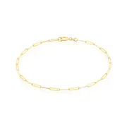 9ct Yellow Gold 19cm Paperclip Bracelet