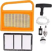 DEMULAX Air and Fuel Filter Service Kit, for, TS410 TS420 Chainsaw with Spark Plug Primer and Pull Cord Starter Handle Air Filter Adjustment Kit