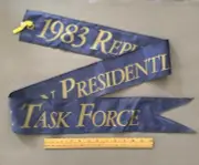 1983 REPUBLICAN PRESIDENTIAL TASK FORCE BANNER SASH RONALD REAGAN MEMORABILIA