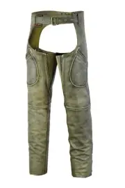 LuxHide Mens Top-Grain Cowhide Vintage Premium Motorcycle Leather Chap
