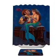 The Proposal Funny Cool Pirate and Mermaid Shower Curtain