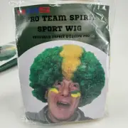 Halloween Costume Wig GB Packers UNISEX ADULT Green Yellow Curly Clown Wig - NEW