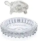 Feng Shui Crystal Turtle with Crystal Plate For Home Decor O321