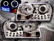 2005-2009 Chrysler 300 Projector Headlights Chrome Two Halo CCFL LED (for: Chrysler)