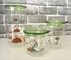 Snoopy m528 Iwaki Pyrex Clear Pack Heat-Resistant Glass Set Of 3