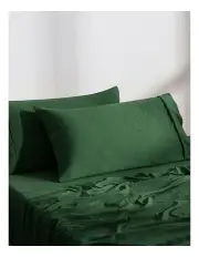 [Dreamaker] Superfine Washed Microfibre King Pillowcase Twin Pack Hunter in Green