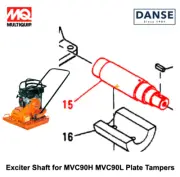 7FLExciter Shaft For MVC90H MVC90L Plate Tampers By Multiquip Mikasa 401010200