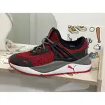 大灌體育👟PUMA  兒童運動鞋 慢跑 舒適 網布 透氣 易穿脫 紅黑 381416-02