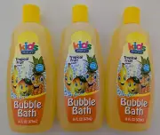3 x XtraCare Kids Bubble Bath Tropical Fruit Scent Gentle Clean Fun Soapy 473ml