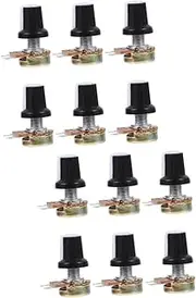 Mobestech 20 Pcs Dual Taper Rotary Potentiometer 10k Ohm Shaft Knurled Shaft Linear Knurled Shaft Potentiometer 10k Ohm Potentiometer Wire Copper Single Line to Rotate