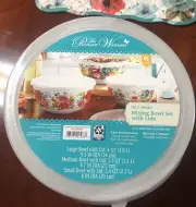 Pioneer Woman Sweet Romance Enamel On Steel Nesting Mixing Bowl Set