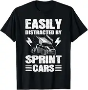 VidiAmazing Easily Distracted by Sprint Cars - Sprint Car Racing ds886 T-Shirt