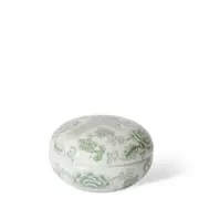 E Style Ming 15cm Porcelain Trinket Box Storage Tabletop Decor White/Green