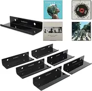 Vinyl Record Shelf Wall Mount, 6 Pack Vinyl Holder Wall, Vinyl Record Wall Mount Display Your Lp CD Collection In Home (3.94 Inch, Black)